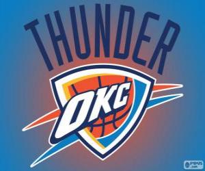 yapboz Oklahoma City Thunder, NBA takımının Logo. Kuzeybatı Grubu, Batı Konferansı